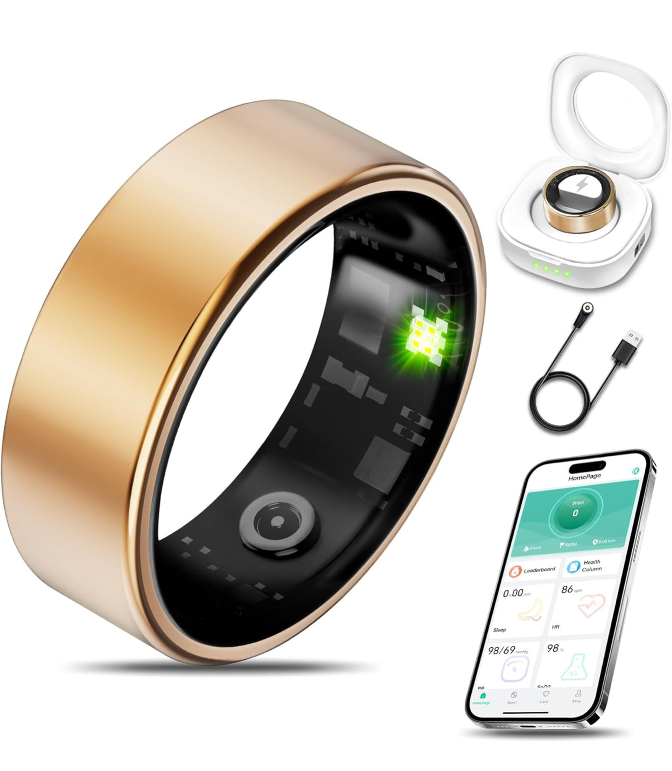 Smart Health Ring for Women Men Fitness Tracker