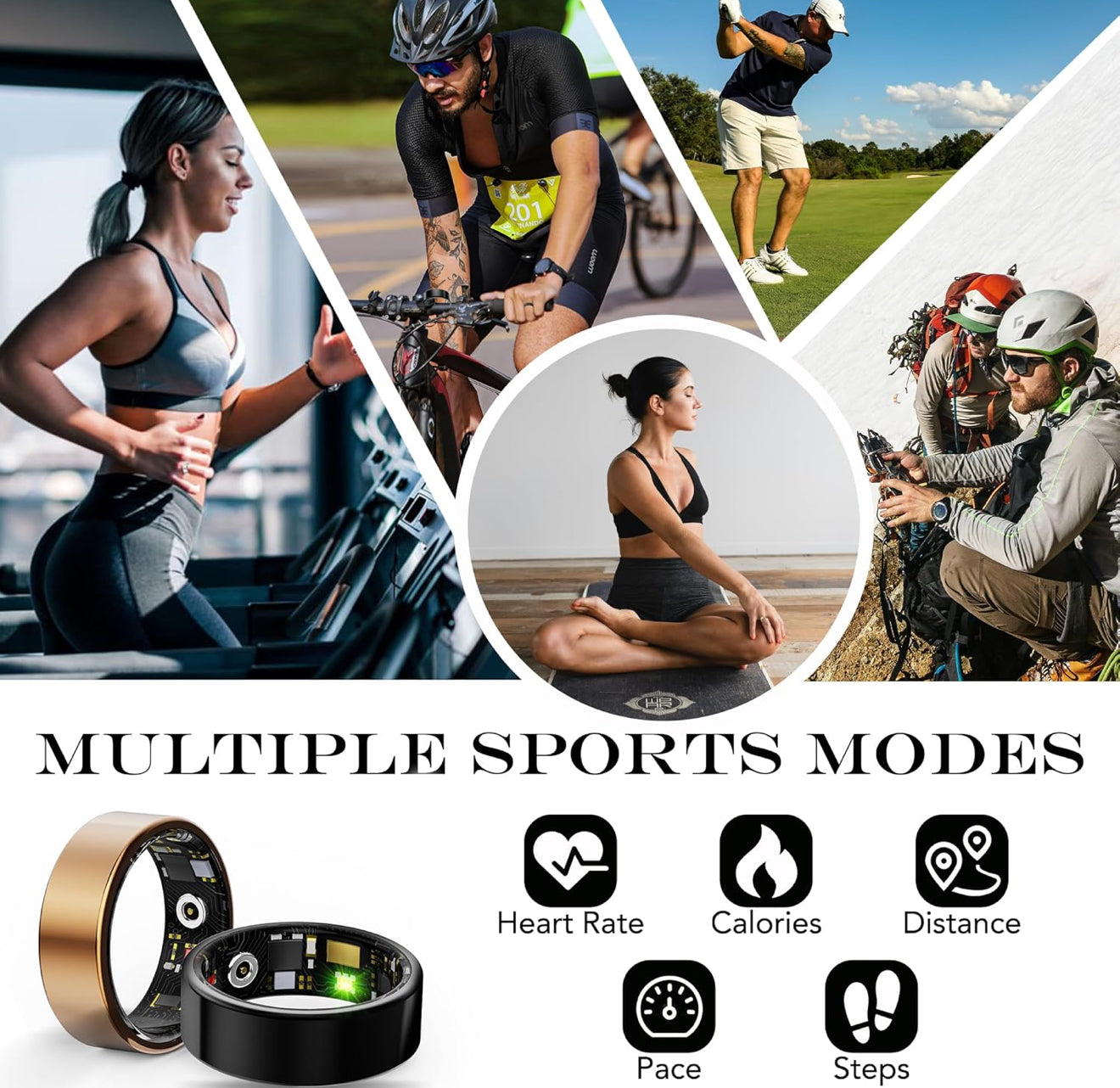 Smart Health Ring for Women Men Fitness Tracker