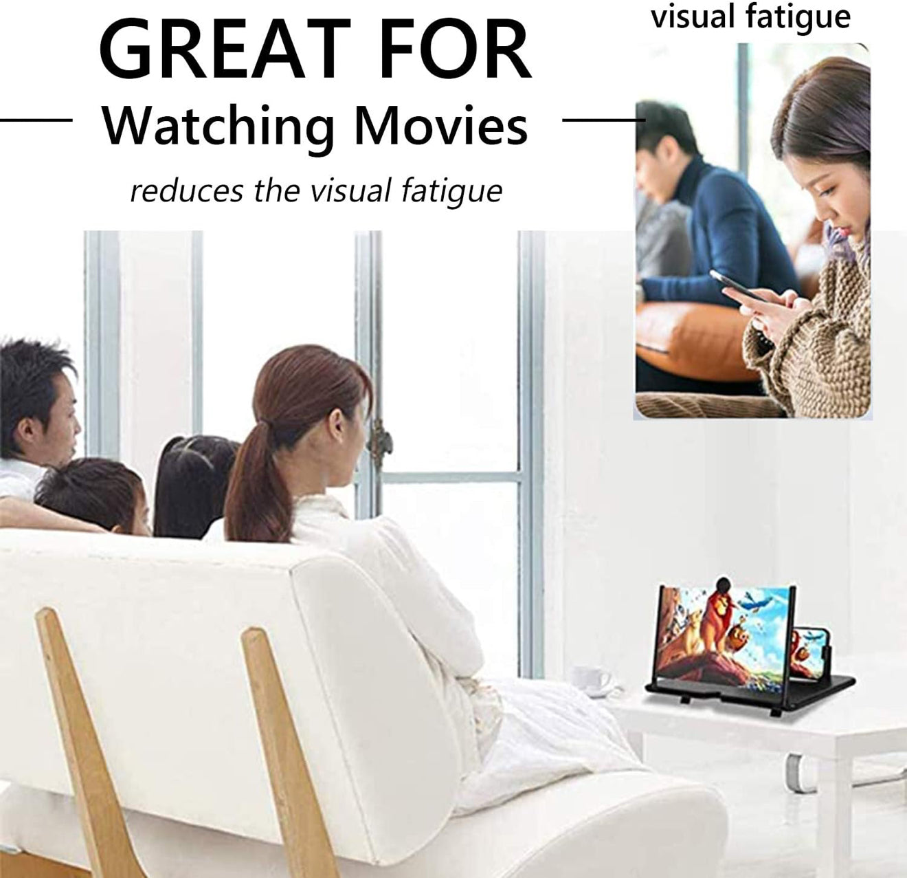 Screen Magnifier for Cell Phone,3D Magnifying Projector Screen Enlarger Expander